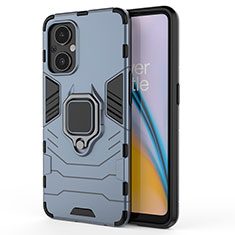 Custodia Silicone e Plastica Opaca Cover con Magnetico Anello Supporto S02 per Oppo Reno8 Z 5G Blu