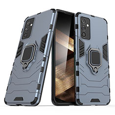 Custodia Silicone e Plastica Opaca Cover con Magnetico Anello Supporto S02 per Samsung Galaxy A15 5G Blu