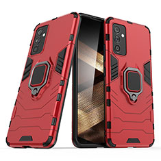 Custodia Silicone e Plastica Opaca Cover con Magnetico Anello Supporto S02 per Samsung Galaxy A15 5G Rosso