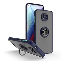 Custodia Silicone e Plastica Opaca Cover con Magnetico Anello Supporto S04 per Motorola Moto G Power (2021) Blu