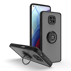 Custodia Silicone e Plastica Opaca Cover con Magnetico Anello Supporto S04 per Motorola Moto G Power (2021) Nero