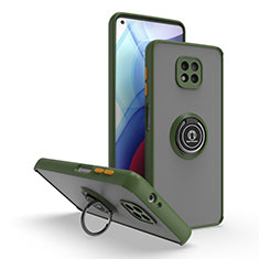 Custodia Silicone e Plastica Opaca Cover con Magnetico Anello Supporto S04 per Motorola Moto G Power (2021) Verde