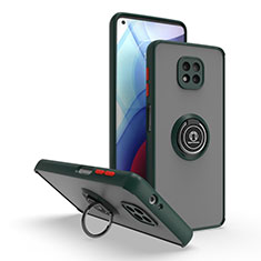 Custodia Silicone e Plastica Opaca Cover con Magnetico Anello Supporto S04 per Motorola Moto G Power (2021) Verde Notte