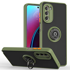 Custodia Silicone e Plastica Opaca Cover con Magnetico Anello Supporto S04 per Motorola Moto G Stylus (2022) 4G Verde