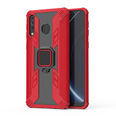Custodia Silicone e Plastica Opaca Cover con Magnetico Anello Supporto S04 per Samsung Galaxy A40s Rosso