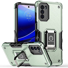 Custodia Silicone e Plastica Opaca Cover con Magnetico Anello Supporto S05 per Motorola Moto G 5G (2022) Verde