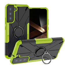 Custodia Silicone e Plastica Opaca Cover con Magnetico Anello Supporto T08 per Samsung Galaxy S24 5G Verde