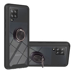 Custodia Silicone e Plastica Opaca Cover con Magnetico Anello Supporto YB1 per Samsung Galaxy A42 5G Nero