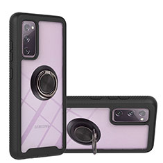 Custodia Silicone e Plastica Opaca Cover con Magnetico Anello Supporto YB1 per Samsung Galaxy S20 Lite 5G Nero