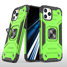 Custodia Silicone e Plastica Opaca Cover con Magnetico Anello Supporto YF1 per Apple iPhone 13 Pro Verde Pastello