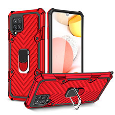 Custodia Silicone e Plastica Opaca Cover con Magnetico Anello Supporto YF1 per Samsung Galaxy A42 5G Rosso