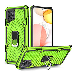 Custodia Silicone e Plastica Opaca Cover con Magnetico Anello Supporto YF1 per Samsung Galaxy A42 5G Verde Pastello