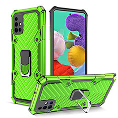 Custodia Silicone e Plastica Opaca Cover con Magnetico Anello Supporto YF1 per Samsung Galaxy A51 5G Verde Pastello