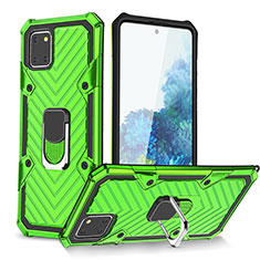 Custodia Silicone e Plastica Opaca Cover con Magnetico Anello Supporto YF1 per Samsung Galaxy M60s Verde Pastello