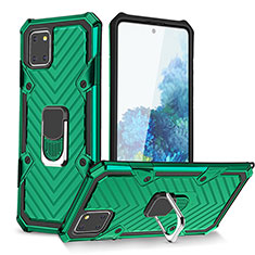 Custodia Silicone e Plastica Opaca Cover con Magnetico Anello Supporto YF1 per Samsung Galaxy Note 10 Lite Verde