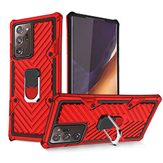 Custodia Silicone e Plastica Opaca Cover con Magnetico Anello Supporto YF1 per Samsung Galaxy Note 20 Ultra 5G Rosso