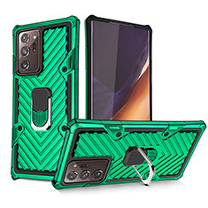 Custodia Silicone e Plastica Opaca Cover con Magnetico Anello Supporto YF1 per Samsung Galaxy Note 20 Ultra 5G Verde