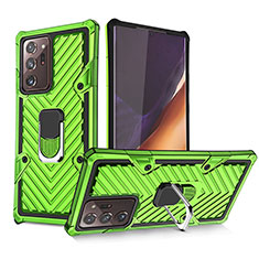 Custodia Silicone e Plastica Opaca Cover con Magnetico Anello Supporto YF1 per Samsung Galaxy Note 20 Ultra 5G Verde Pastello