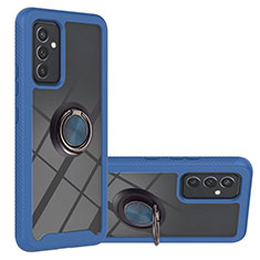 Custodia Silicone e Plastica Opaca Cover con Magnetico Anello Supporto ZJ1 per Samsung Galaxy A05s Blu