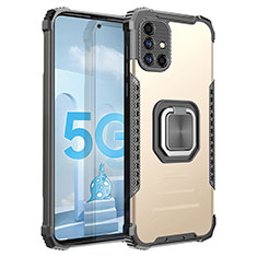 Custodia Silicone e Plastica Opaca Cover con Magnetico Anello Supporto ZJ2 per Samsung Galaxy A51 4G Oro