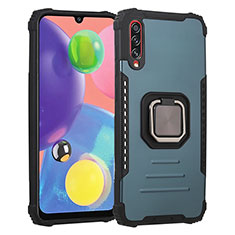 Custodia Silicone e Plastica Opaca Cover con Magnetico Anello Supporto ZJ2 per Samsung Galaxy A70 Verde