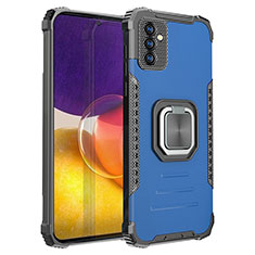 Custodia Silicone e Plastica Opaca Cover con Magnetico Anello Supporto ZJ2 per Samsung Galaxy Quantum2 5G Blu