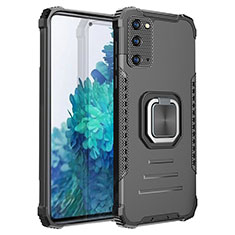 Custodia Silicone e Plastica Opaca Cover con Magnetico Anello Supporto ZJ2 per Samsung Galaxy S20 FE (2022) 5G Nero