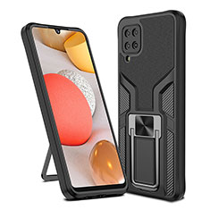 Custodia Silicone e Plastica Opaca Cover con Magnetico Anello Supporto ZL1 per Samsung Galaxy A12 5G Nero