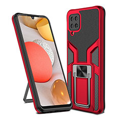 Custodia Silicone e Plastica Opaca Cover con Magnetico Anello Supporto ZL1 per Samsung Galaxy A12 5G Rosso