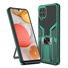 Custodia Silicone e Plastica Opaca Cover con Magnetico Anello Supporto ZL1 per Samsung Galaxy M12 Verde