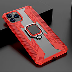 Custodia Silicone e Plastica Opaca Cover con Magnetico Supporto A01 per Apple iPhone 11 Pro Rosso
