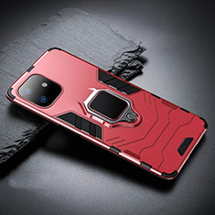Custodia Silicone e Plastica Opaca Cover con Magnetico Supporto A01 per Apple iPhone 11 Rosso