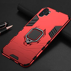 Custodia Silicone e Plastica Opaca Cover con Magnetico Supporto A01 per Samsung Galaxy Note 10 Plus 5G Rosso