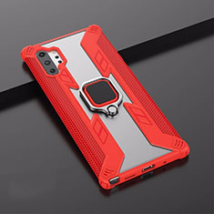 Custodia Silicone e Plastica Opaca Cover con Magnetico Supporto A02 per Samsung Galaxy Note 10 Plus Rosso