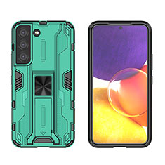 Custodia Silicone e Plastica Opaca Cover con Magnetico Supporto A03 per Samsung Galaxy S21 Plus 5G Verde