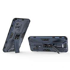 Custodia Silicone e Plastica Opaca Cover con Magnetico Supporto A03 per Vivo iQOO 8 Pro 5G Blu