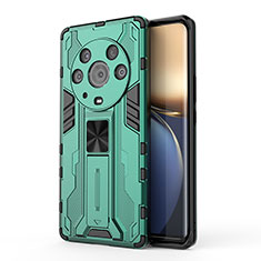 Custodia Silicone e Plastica Opaca Cover con Magnetico Supporto KC1 per Huawei Honor Magic3 Pro 5G Verde