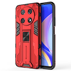 Custodia Silicone e Plastica Opaca Cover con Magnetico Supporto KC1 per Huawei Nova Y90 Rosso