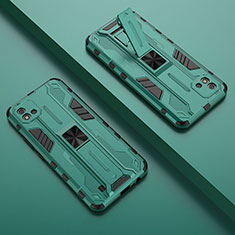 Custodia Silicone e Plastica Opaca Cover con Magnetico Supporto KC1 per Realme Narzo 50i Verde