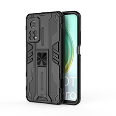 Custodia Silicone e Plastica Opaca Cover con Magnetico Supporto KC1 per Xiaomi Mi 10T 5G Nero