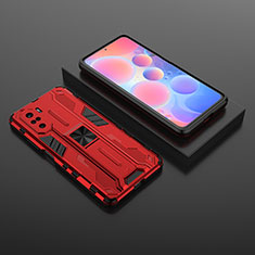 Custodia Silicone e Plastica Opaca Cover con Magnetico Supporto KC1 per Xiaomi Mi 11i 5G Rosso