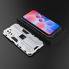 Custodia Silicone e Plastica Opaca Cover con Magnetico Supporto KC1 per Xiaomi Mi 11X 5G Argento