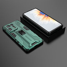 Custodia Silicone e Plastica Opaca Cover con Magnetico Supporto KC1 per Xiaomi Mi Mix 4 5G Verde