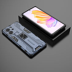 Custodia Silicone e Plastica Opaca Cover con Magnetico Supporto KC2 per Huawei Honor 80 SE 5G Blu
