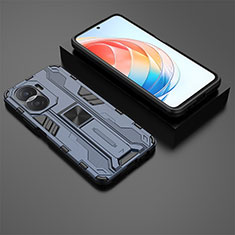Custodia Silicone e Plastica Opaca Cover con Magnetico Supporto KC2 per Huawei Honor X40i 5G Blu