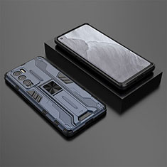 Custodia Silicone e Plastica Opaca Cover con Magnetico Supporto KC2 per Realme GT Master Explorer 5G Blu