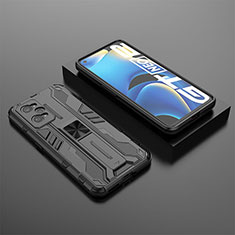 Custodia Silicone e Plastica Opaca Cover con Magnetico Supporto KC2 per Realme GT Neo 3T 5G Nero