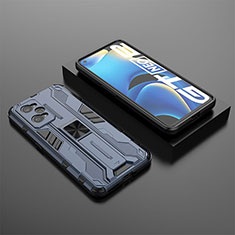 Custodia Silicone e Plastica Opaca Cover con Magnetico Supporto KC2 per Realme GT2 5G Blu