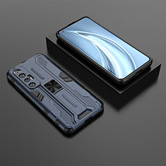 Custodia Silicone e Plastica Opaca Cover con Magnetico Supporto KC2 per Xiaomi Mi 10S 5G Blu