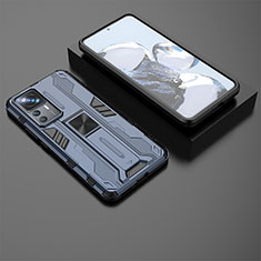 Custodia Silicone e Plastica Opaca Cover con Magnetico Supporto KC2 per Xiaomi Mi 12T 5G Blu